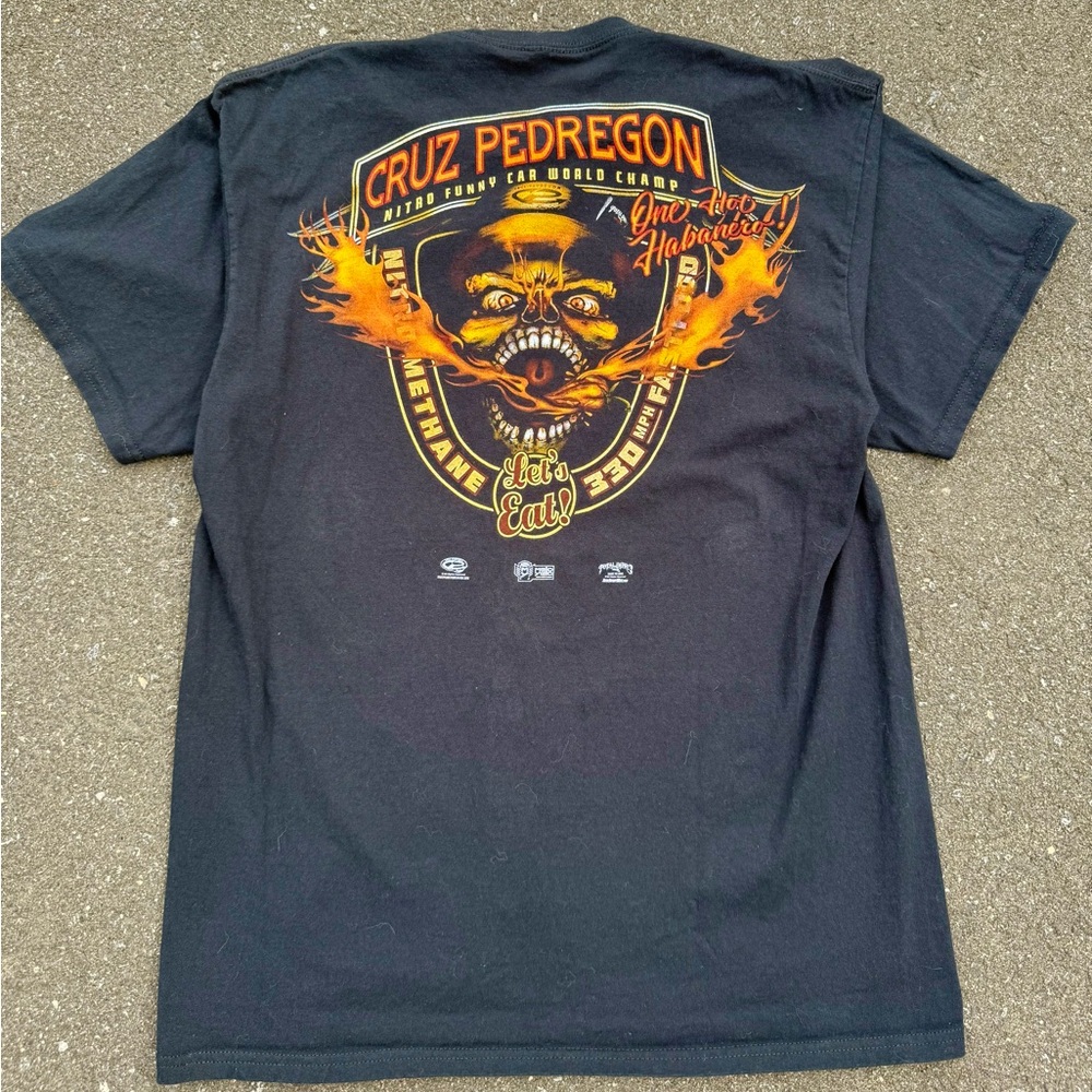 Black & Orange Cruz Pedregon Drag Racing Tee Shirt / Skate Tee